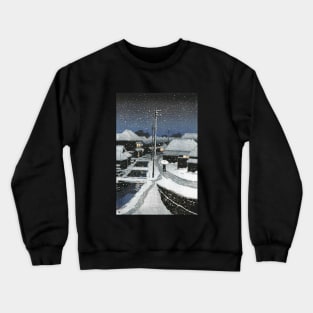 Evening Snow at Terajima Village by Kawase Hasui Crewneck Sweatshirt